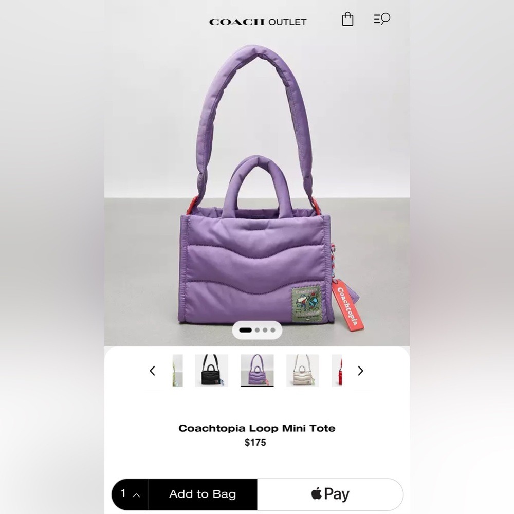 Coach Purple Mini Tote Bag